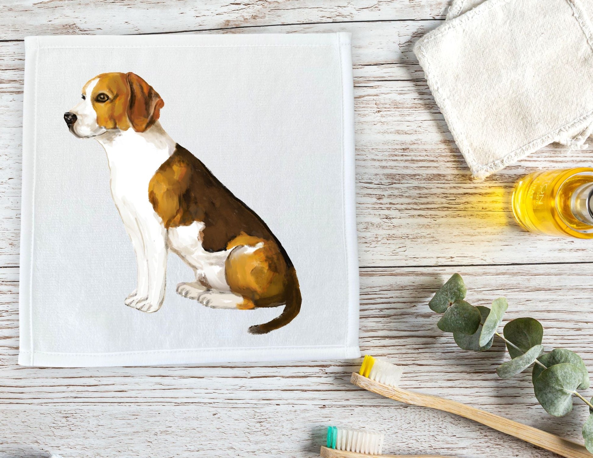 Beagle Dog Washcloth - MerikaArt
