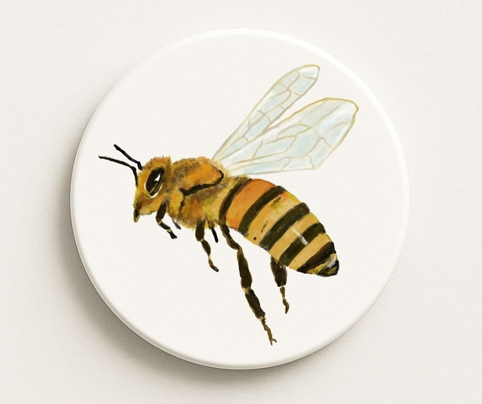 Bee Ceramic Coaster - MerikaArt