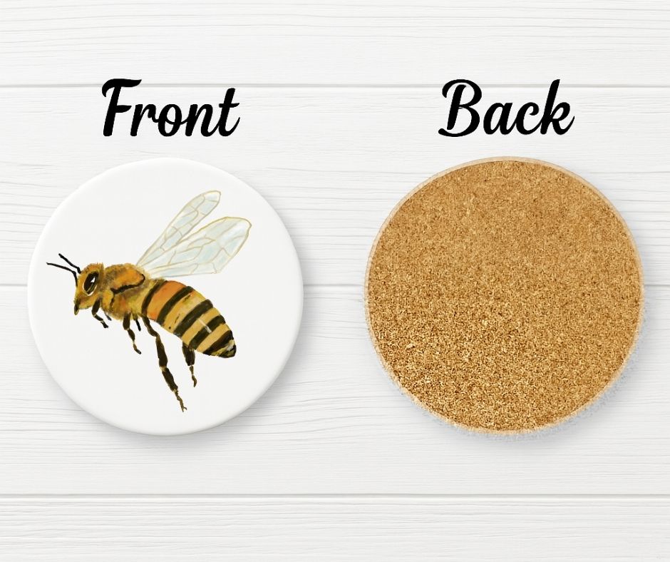 Bee Ceramic Coaster - MerikaArt