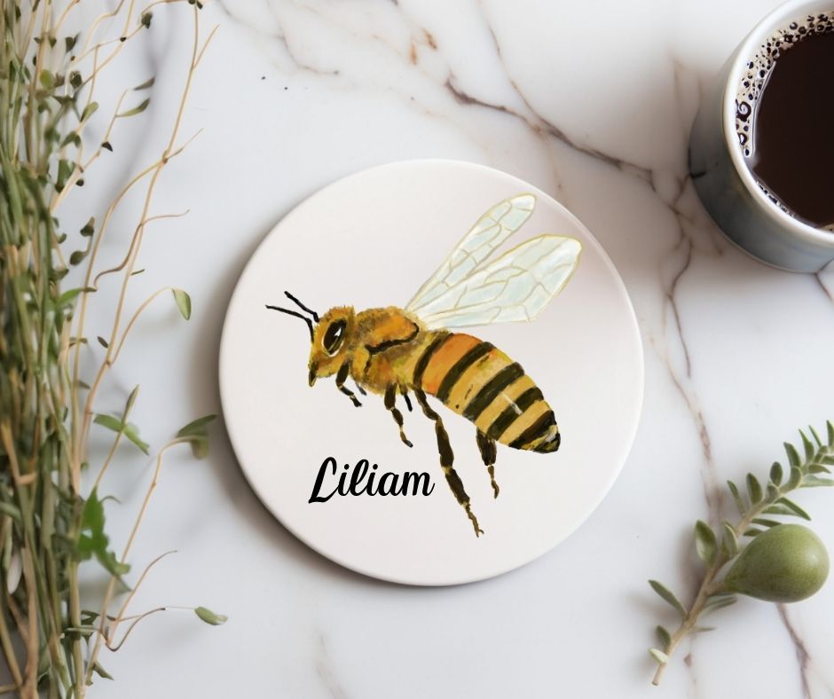 Bee Ceramic Coaster - MerikaArt