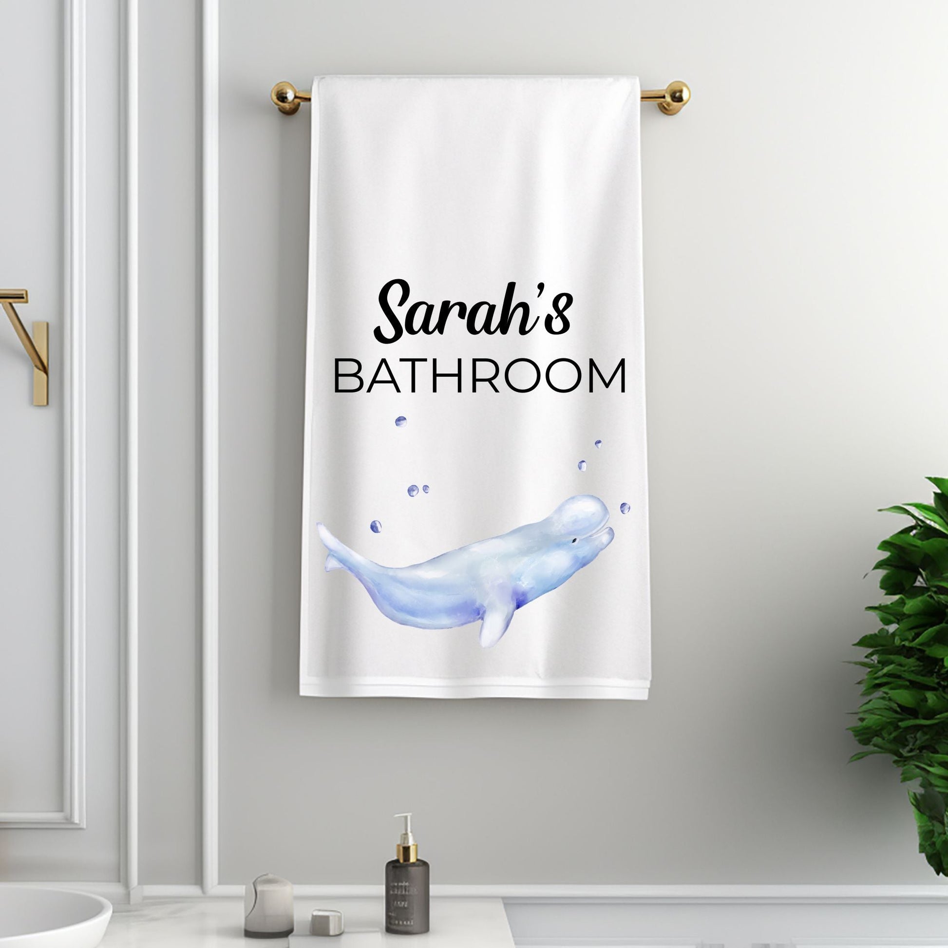 Beluga Whale Bathroom Towel - MerikaArt