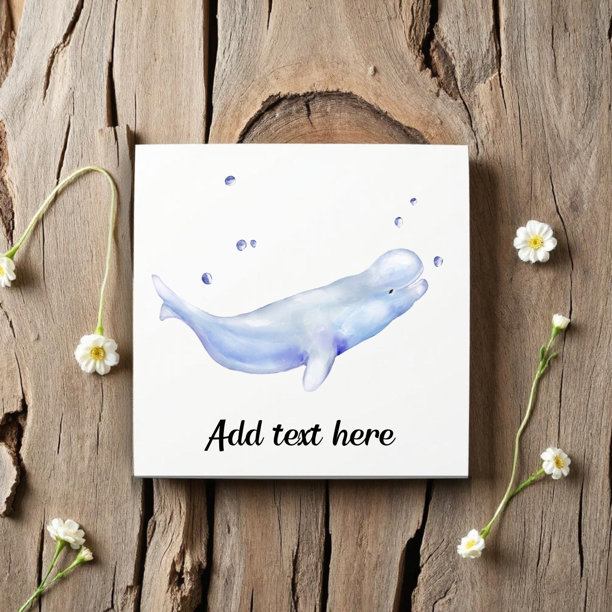 Beluga Whale Ceramic Tile – Handcrafted Marine Decor - MerikaArt