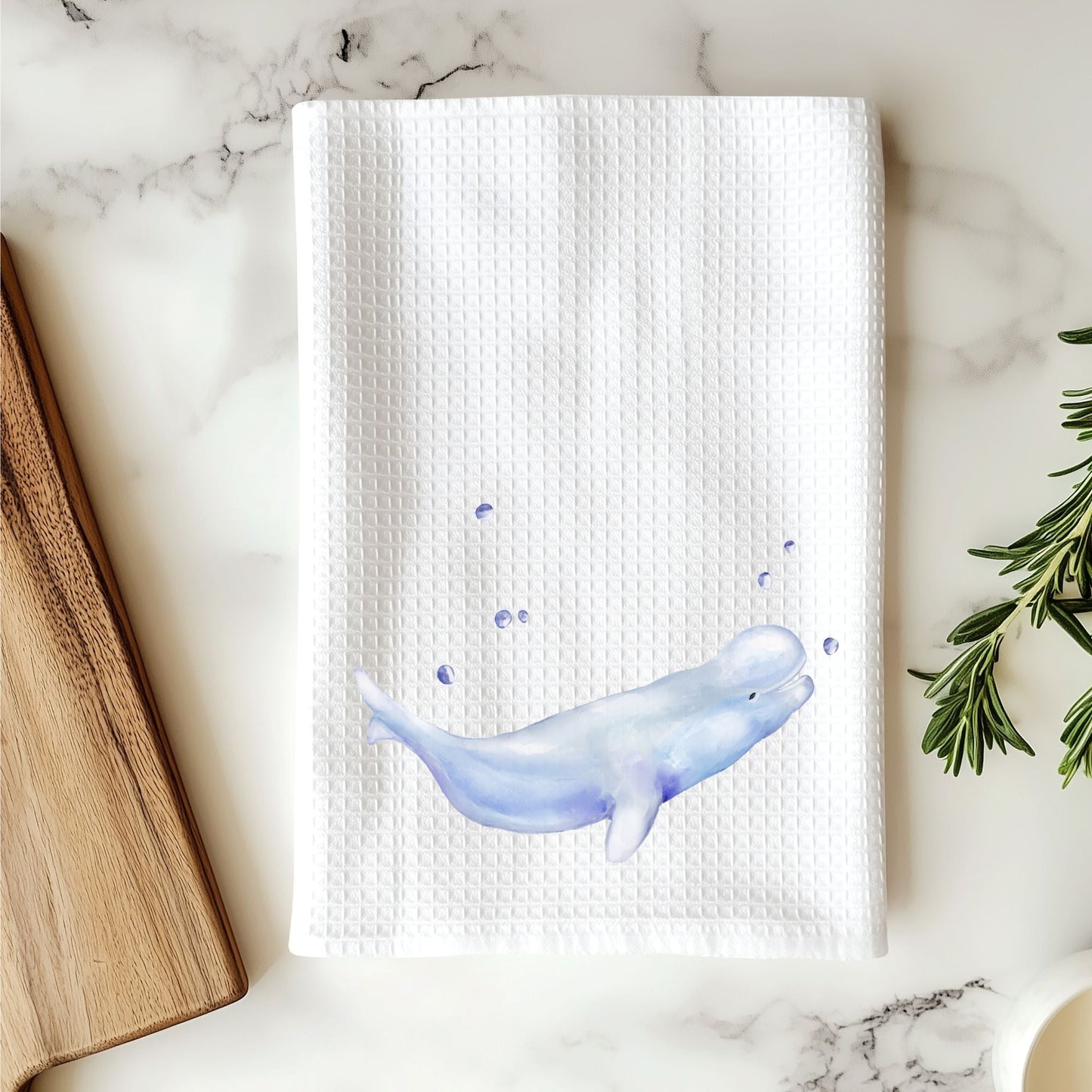 Beluga Whale Kitchen Towel - MerikaArt