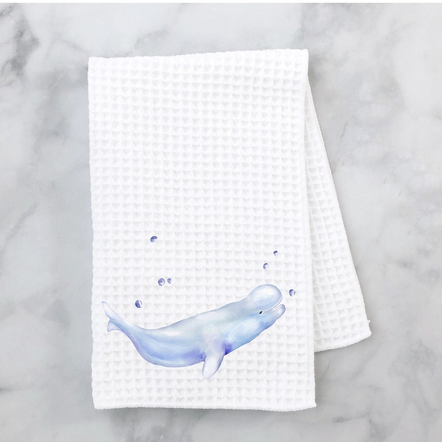 Beluga Whale Kitchen Towel - MerikaArt