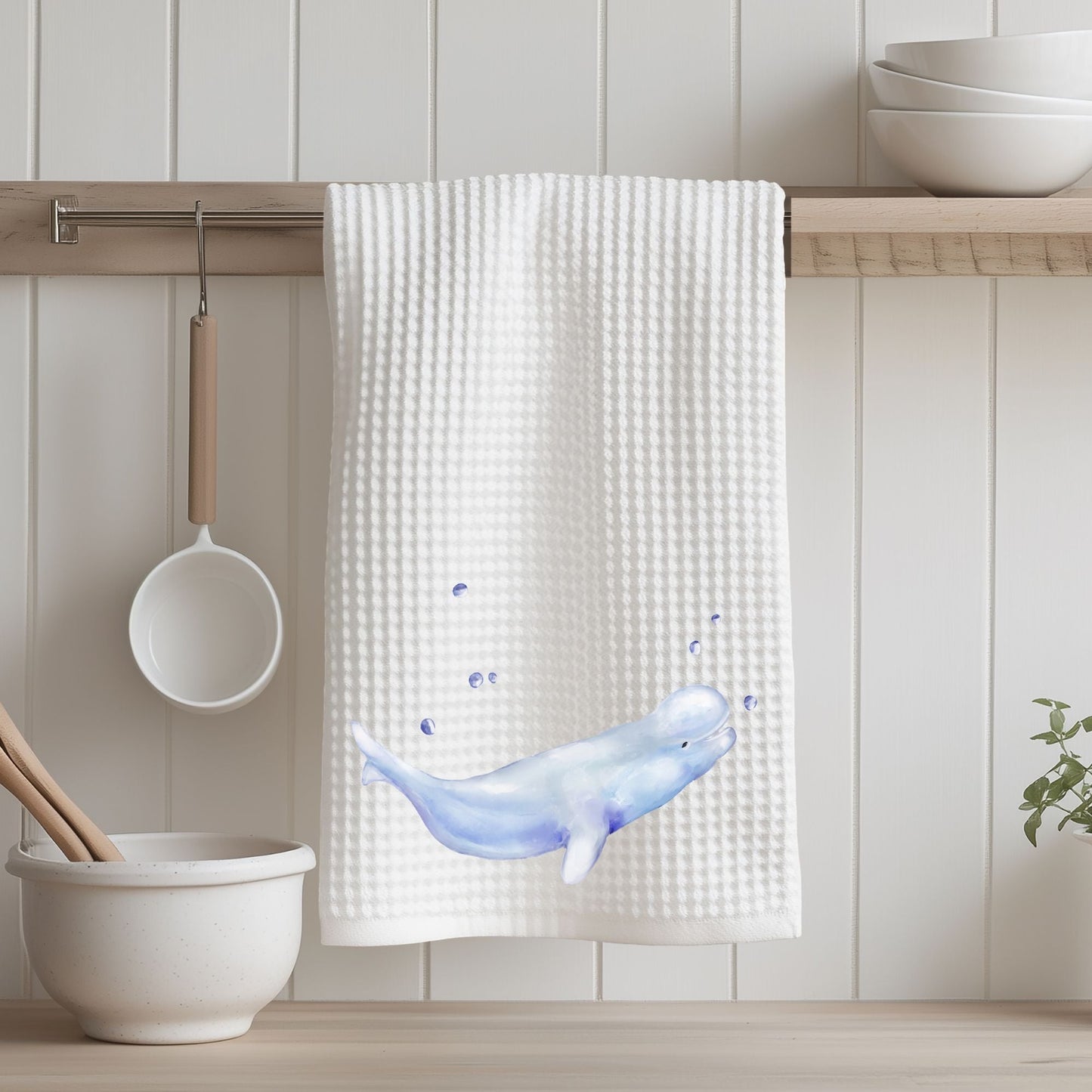 Beluga Whale Kitchen Towel - MerikaArt