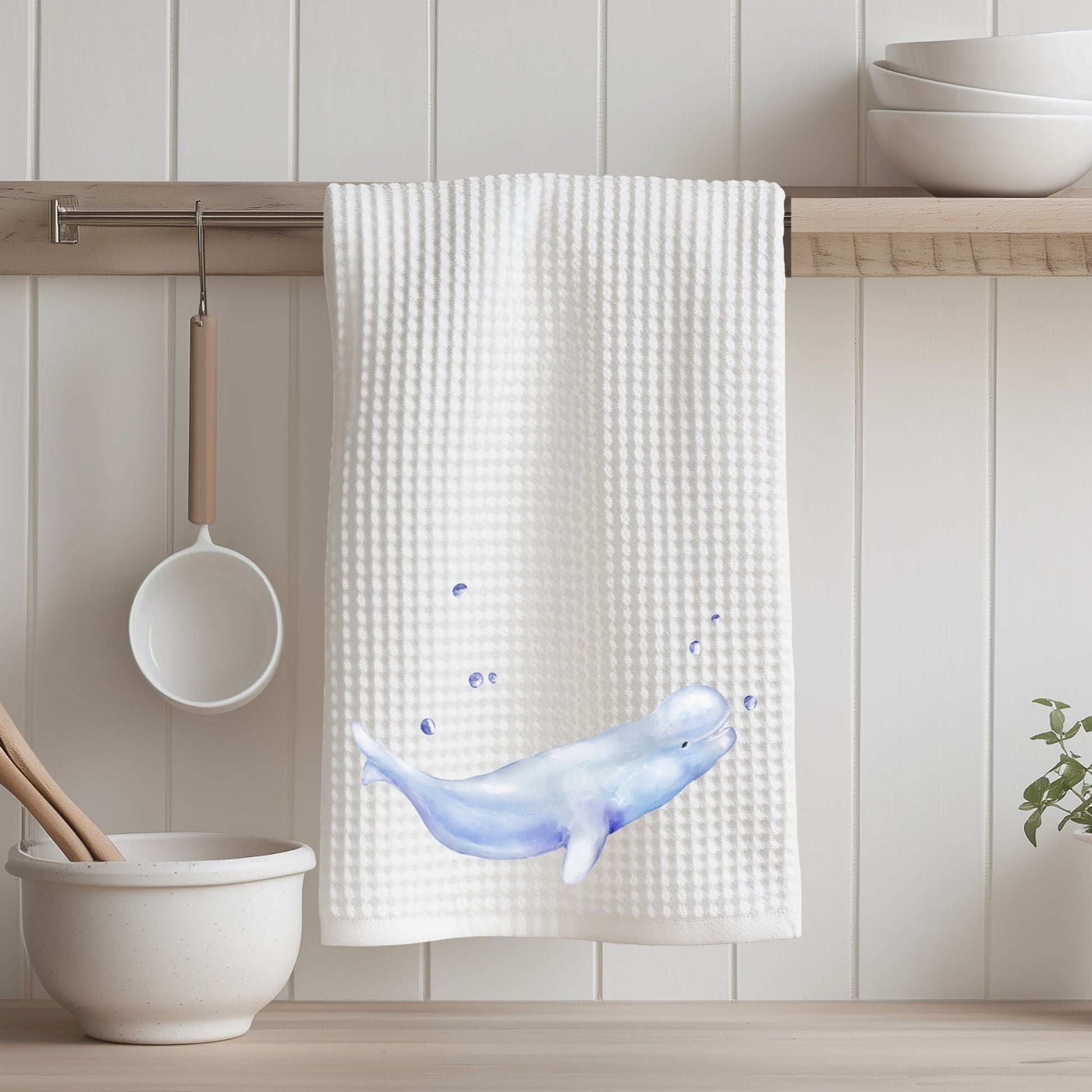Beluga Whale Kitchen Towel - MerikaArt