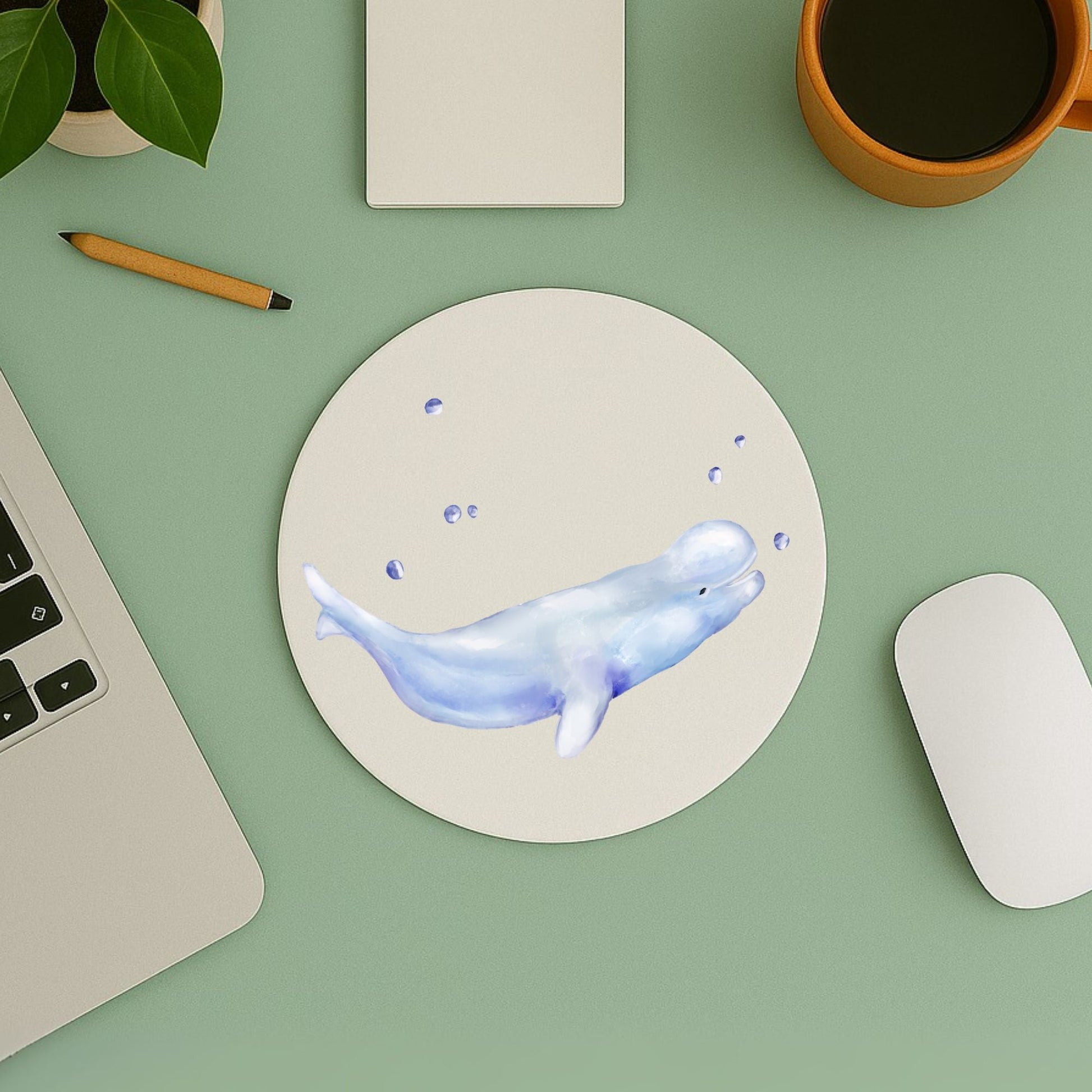 Beluga Whale Mousepad - MerikaArt