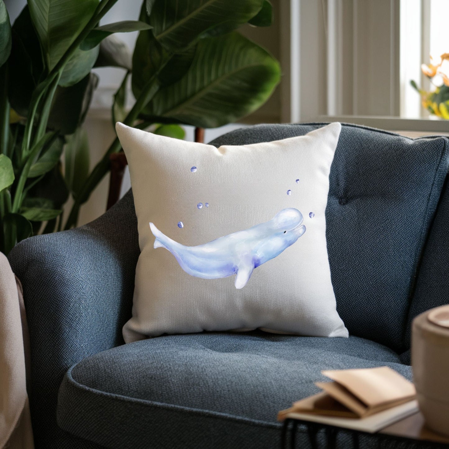 Beluga Whale Pillow - MerikaArt