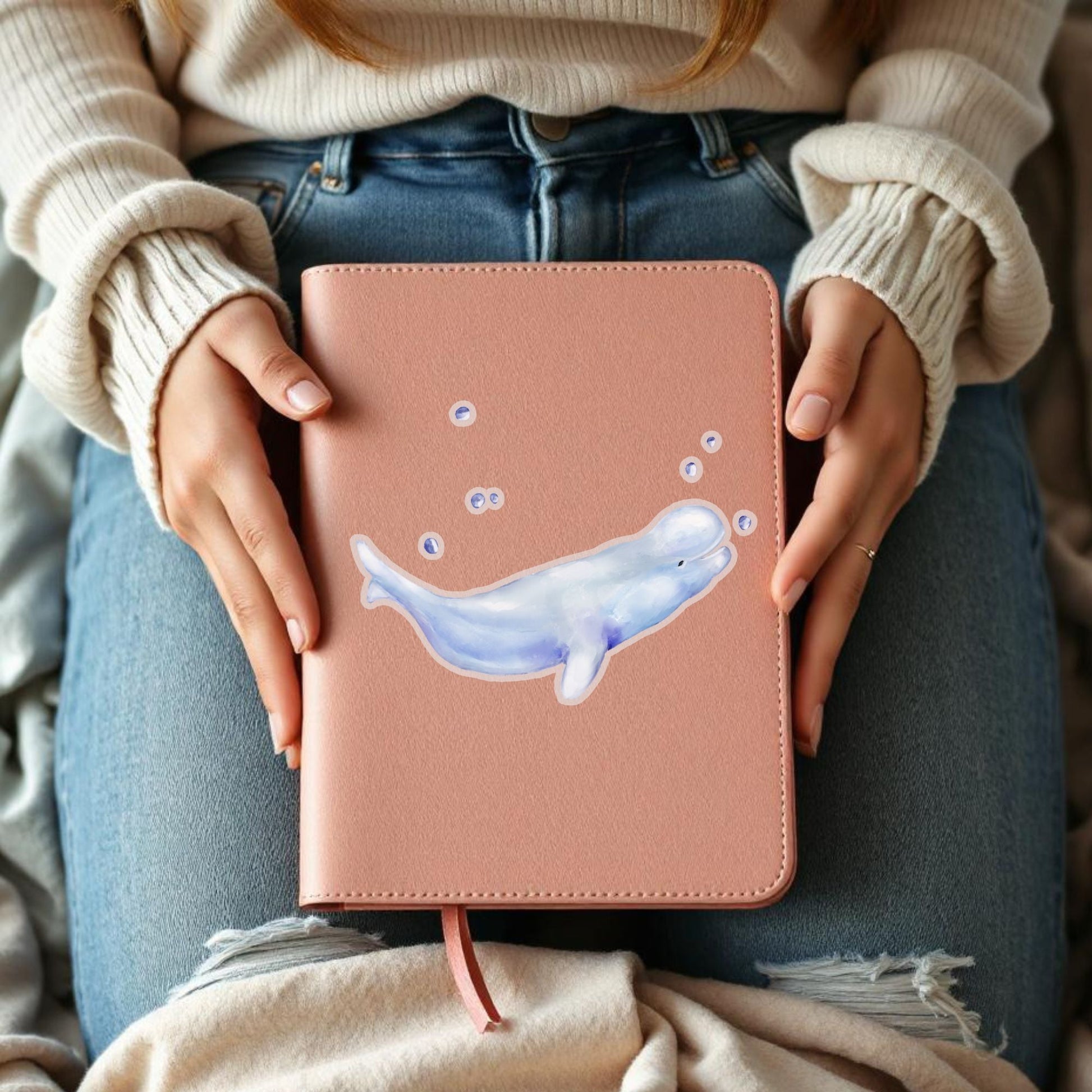 Beluga Whale Vinyl Sticker - MerikaArt