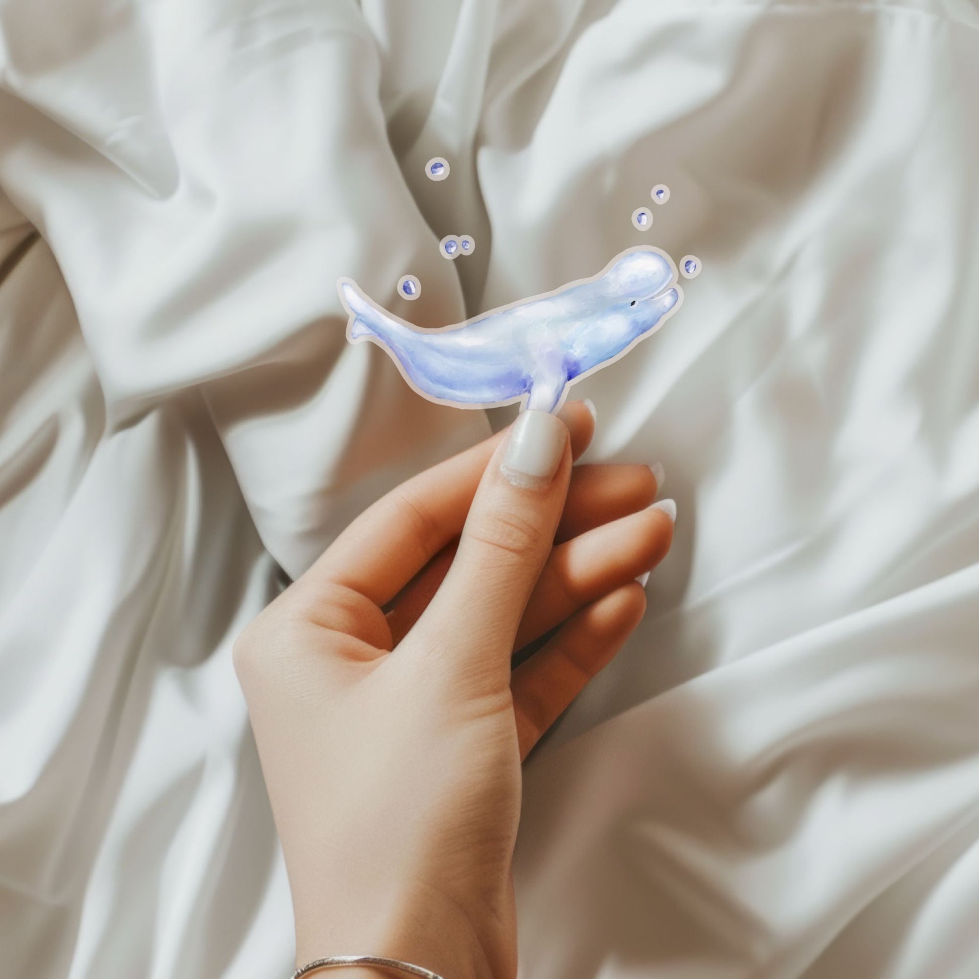 Beluga Whale Vinyl Sticker - MerikaArt