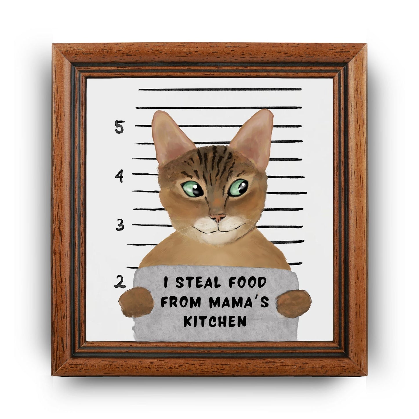 Bengal Cat Mugshot Ceramic Tile - MerikaArt