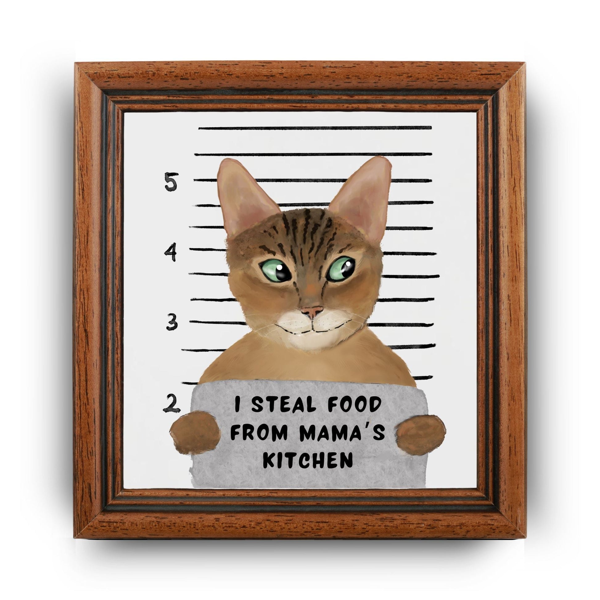 Bengal Cat Mugshot Ceramic Tile - MerikaArt
