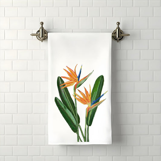 Bird of Paradise Bathroom Towel - MerikaArt