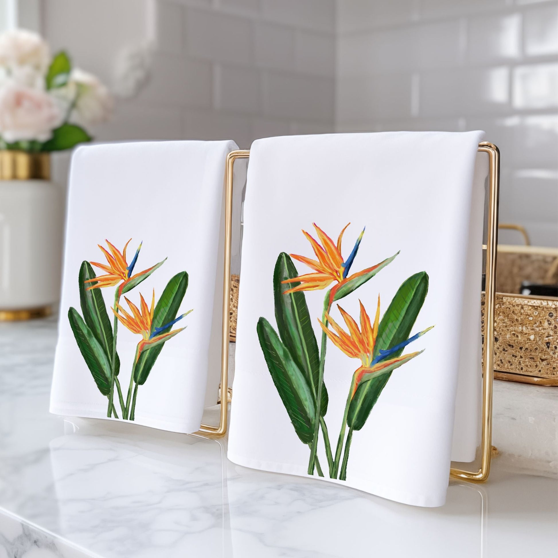 Bird of Paradise Bathroom Towel - MerikaArt
