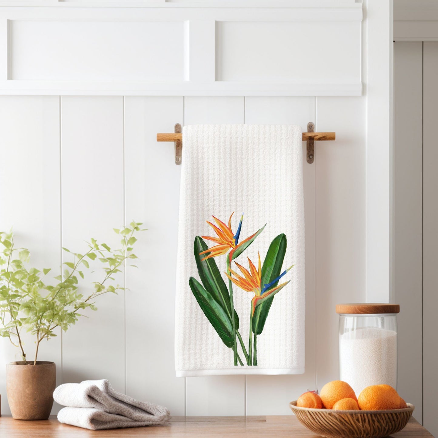 Bird of Paradise Flower Kitchen Towel - MerikaArt