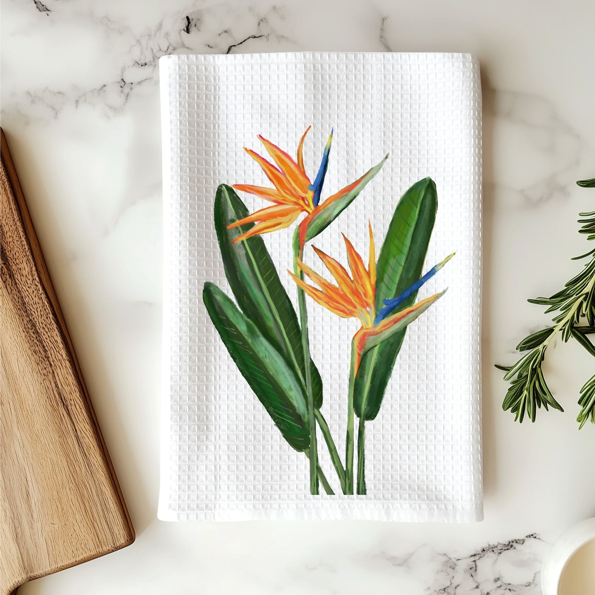 Bird of Paradise Flower Kitchen Towel - MerikaArt