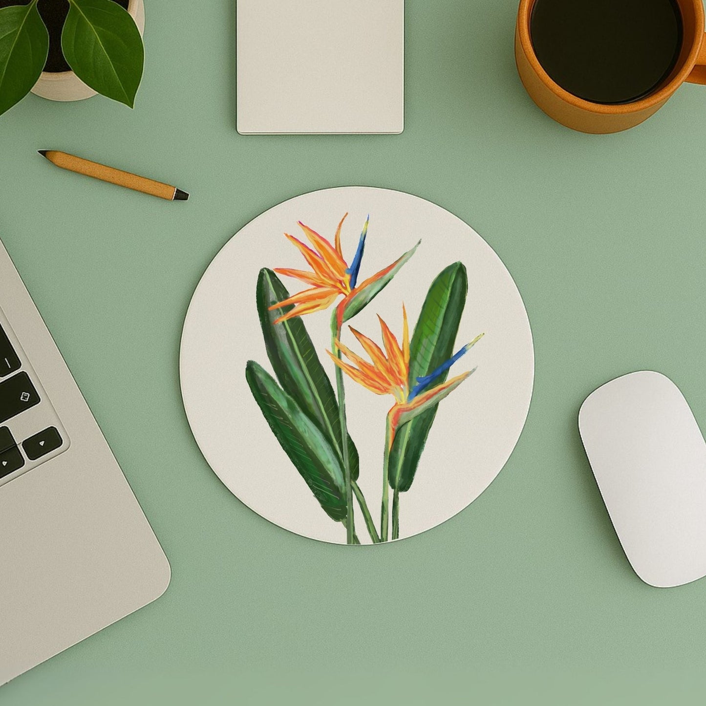 Bird of Paradise Flower Mousepad - MerikaArt