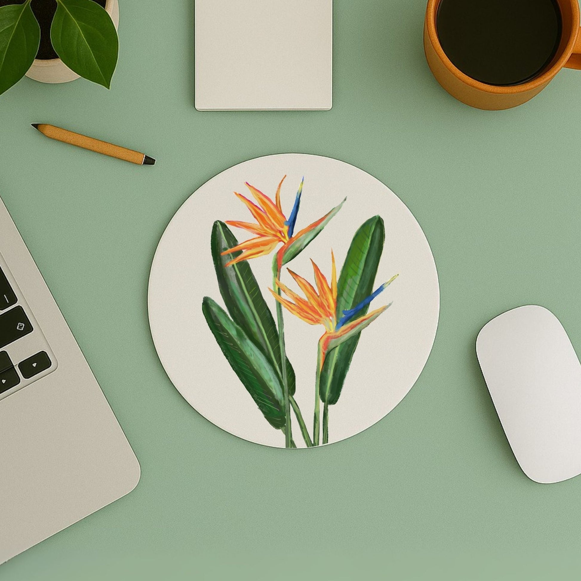 Bird of Paradise Flower Mousepad - MerikaArt