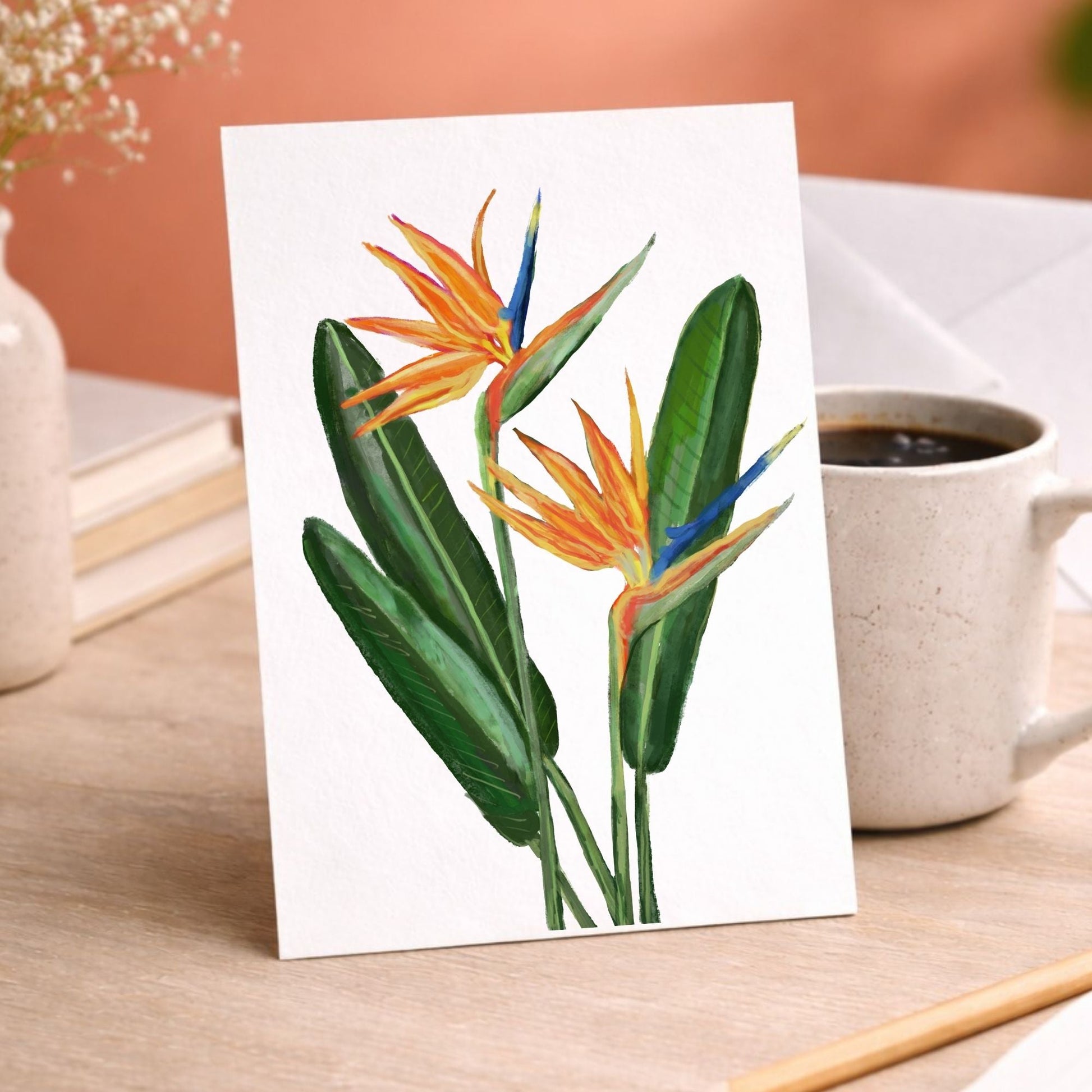 Bird of Paradise Flower Postcard - MerikaArt