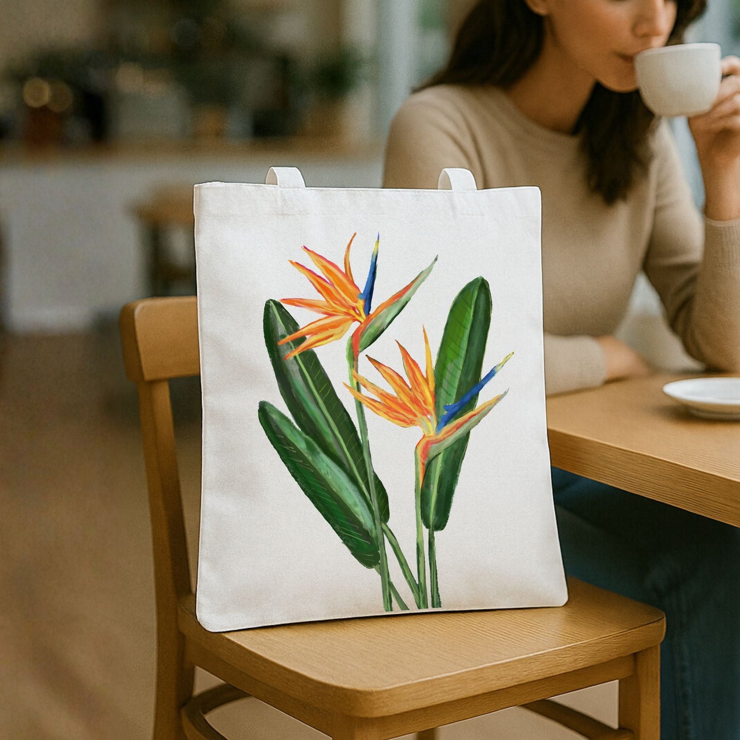 Bird of Paradise Flower Tote Bag - MerikaArt