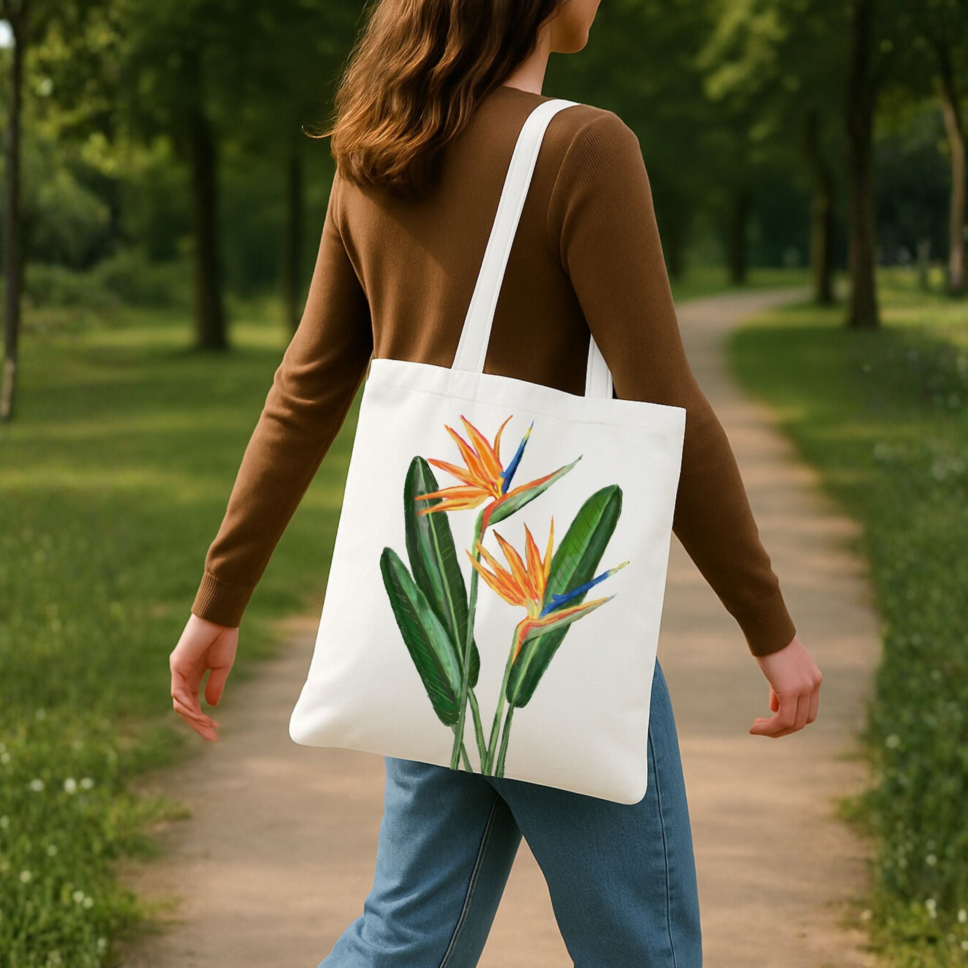 Bird of Paradise Flower Tote Bag - MerikaArt
