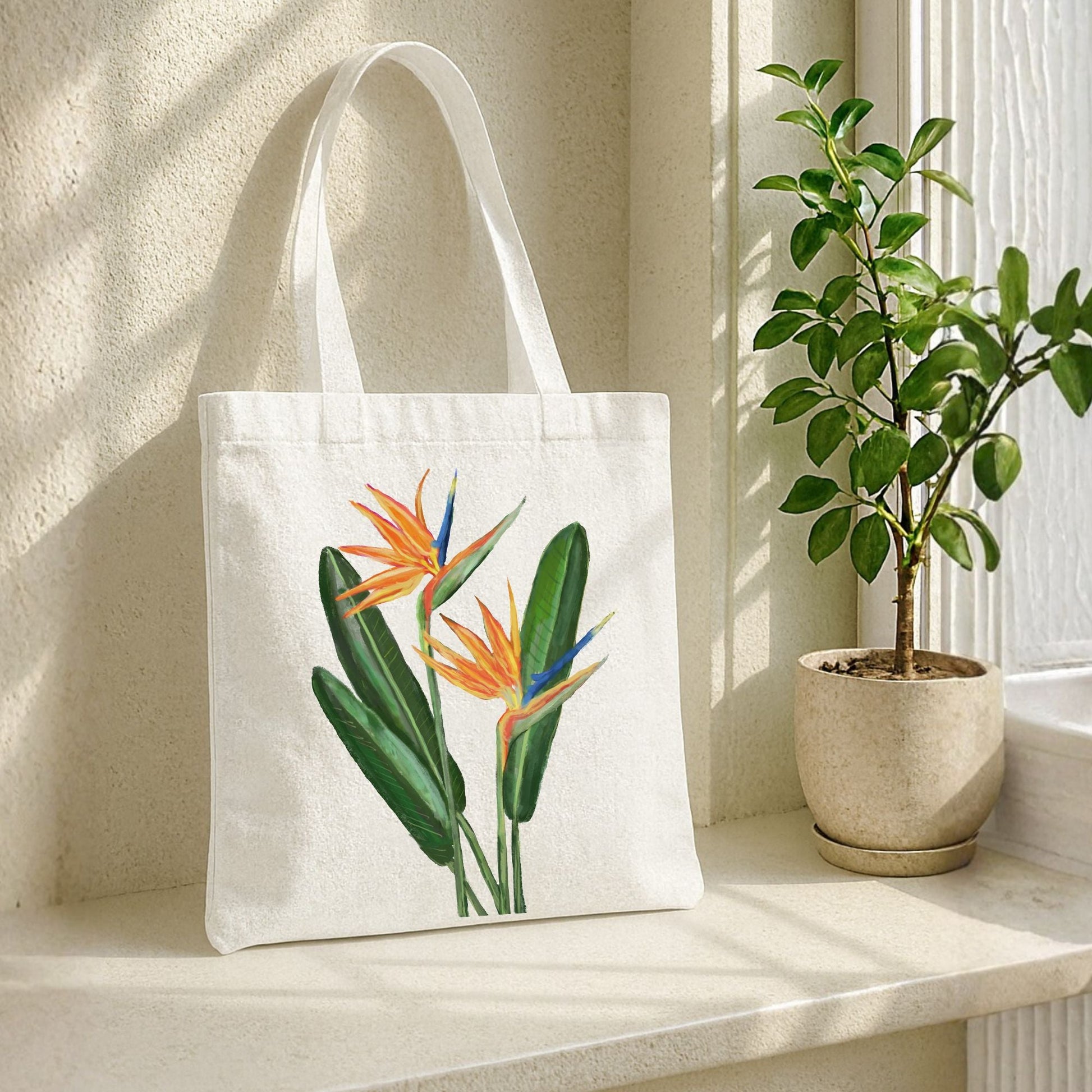 Bird of Paradise Flower Tote Bag - MerikaArt