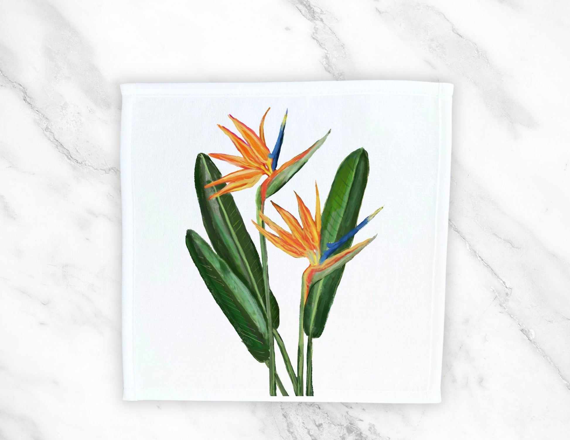 Bird of Paradise Flower Washcloth - MerikaArt