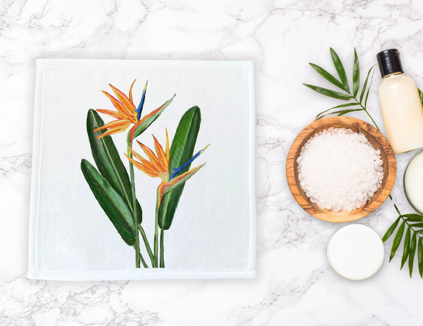 Bird of Paradise Flower Washcloth - MerikaArt