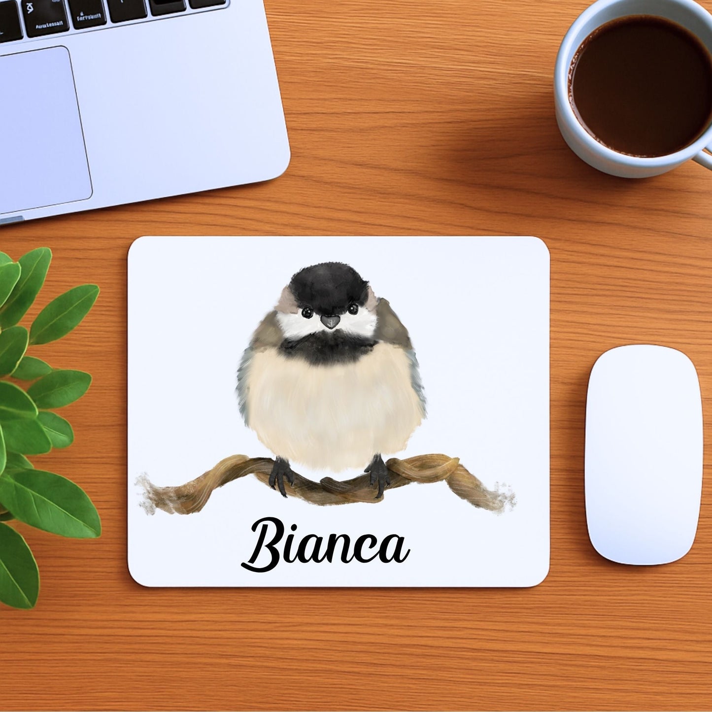 Black - capped Chickadee Mousepad - MerikaArt