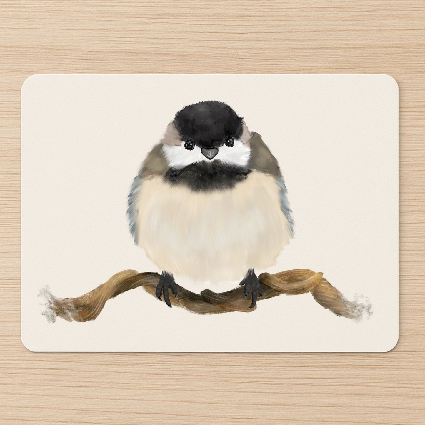 Black - capped Chickadee Mousepad - MerikaArt