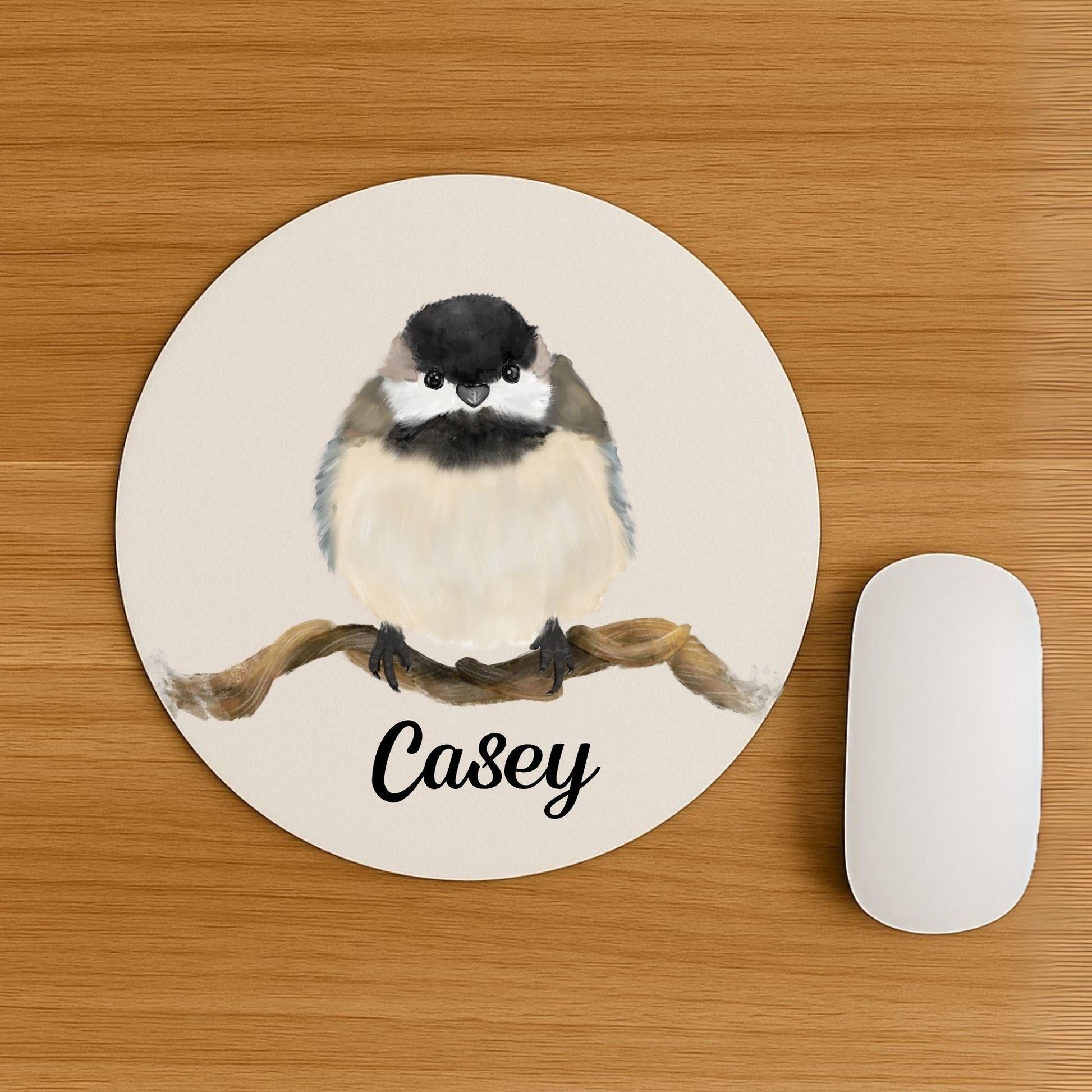 Black - capped Chickadee Mousepad - MerikaArt