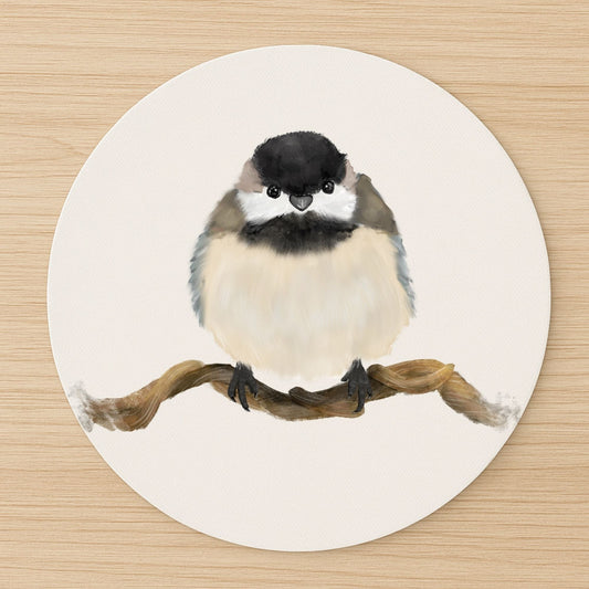 Black - capped Chickadee Mousepad - MerikaArt