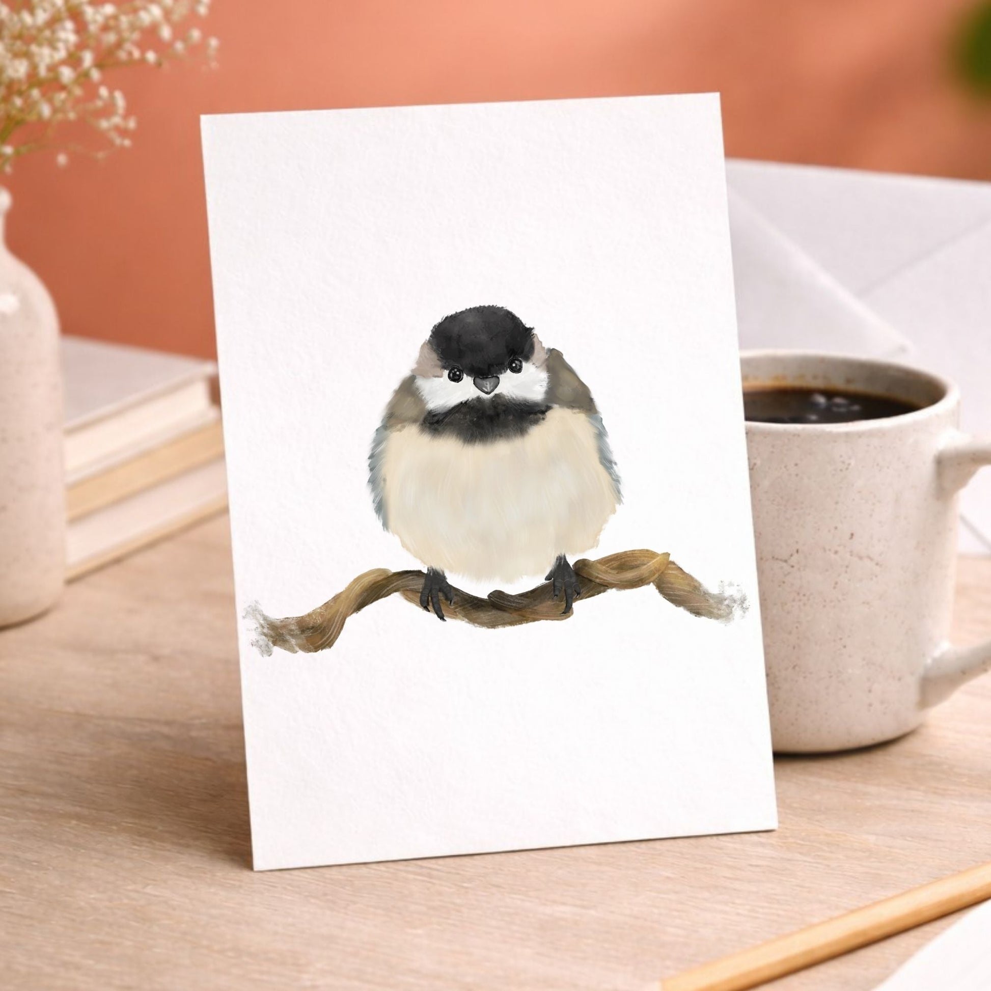 Black Capped Chickadee Postcard - MerikaArt