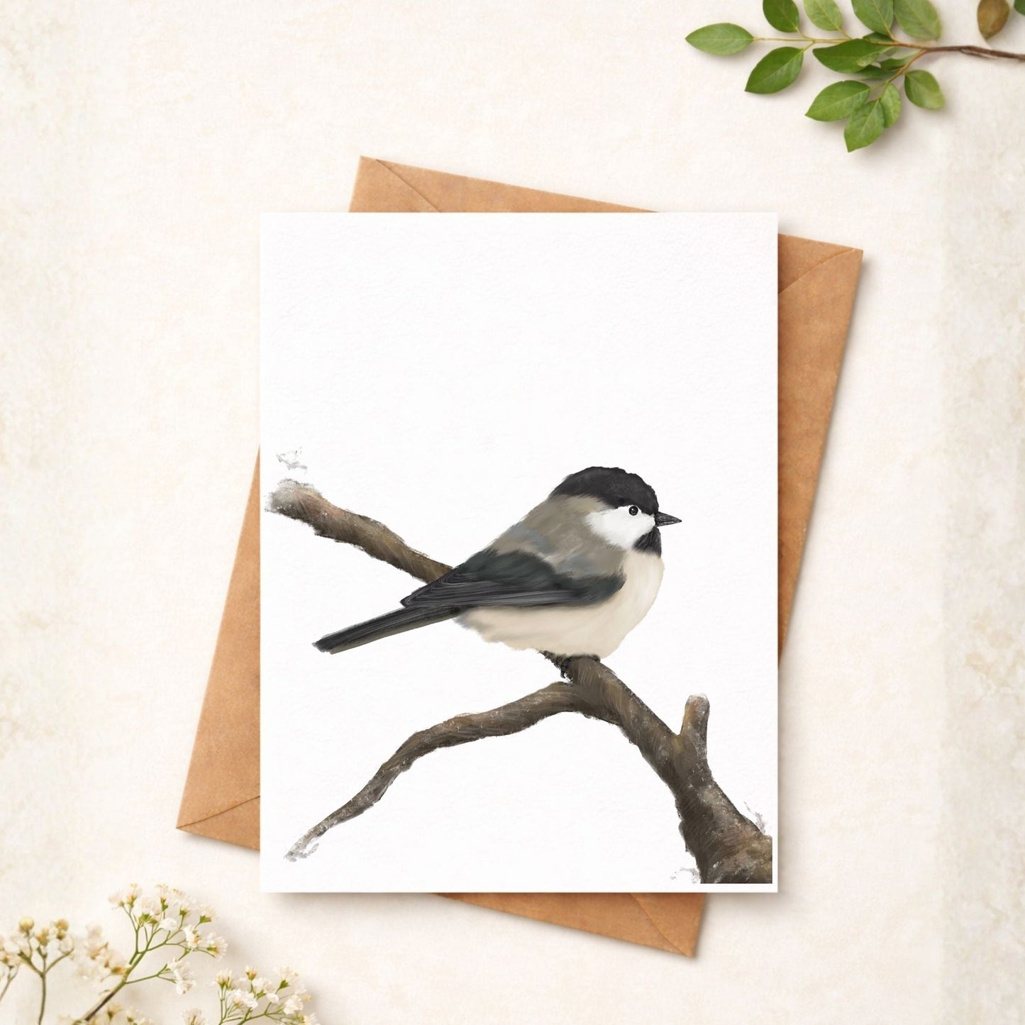 Black Capped Chickadee Postcard - MerikaArt