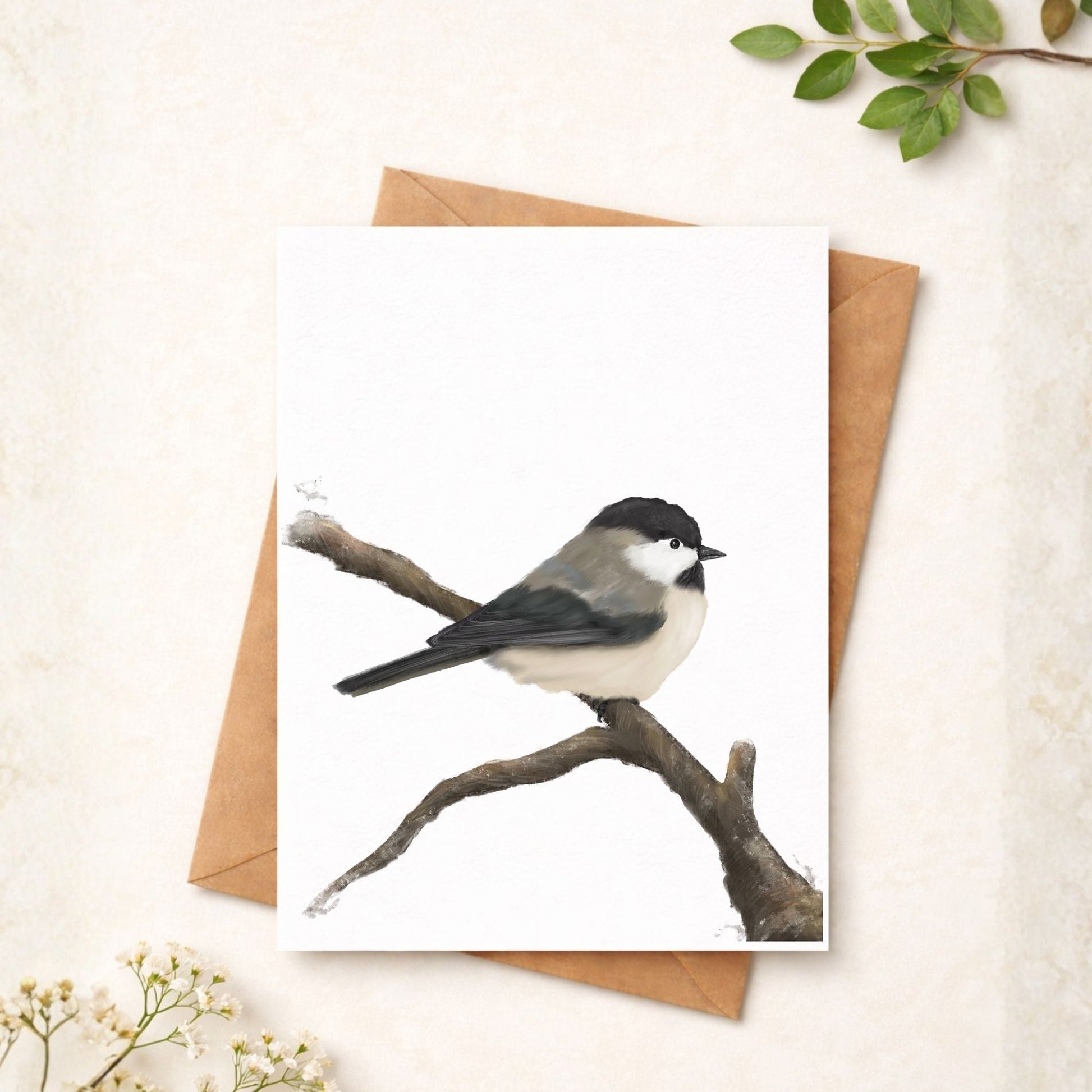 Black Capped Chickadee Postcard - MerikaArt