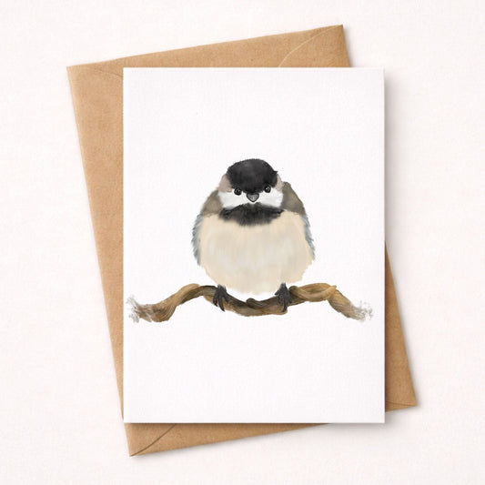 Black Capped Chickadee Postcard - MerikaArt
