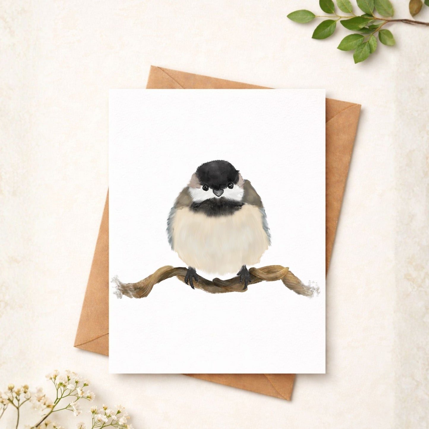 Black Capped Chickadee Postcard - MerikaArt