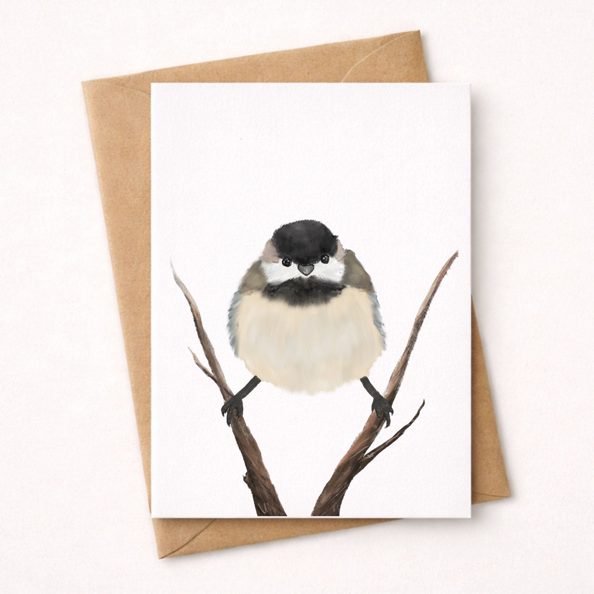 Black Capped Chickadee Postcard - MerikaArt
