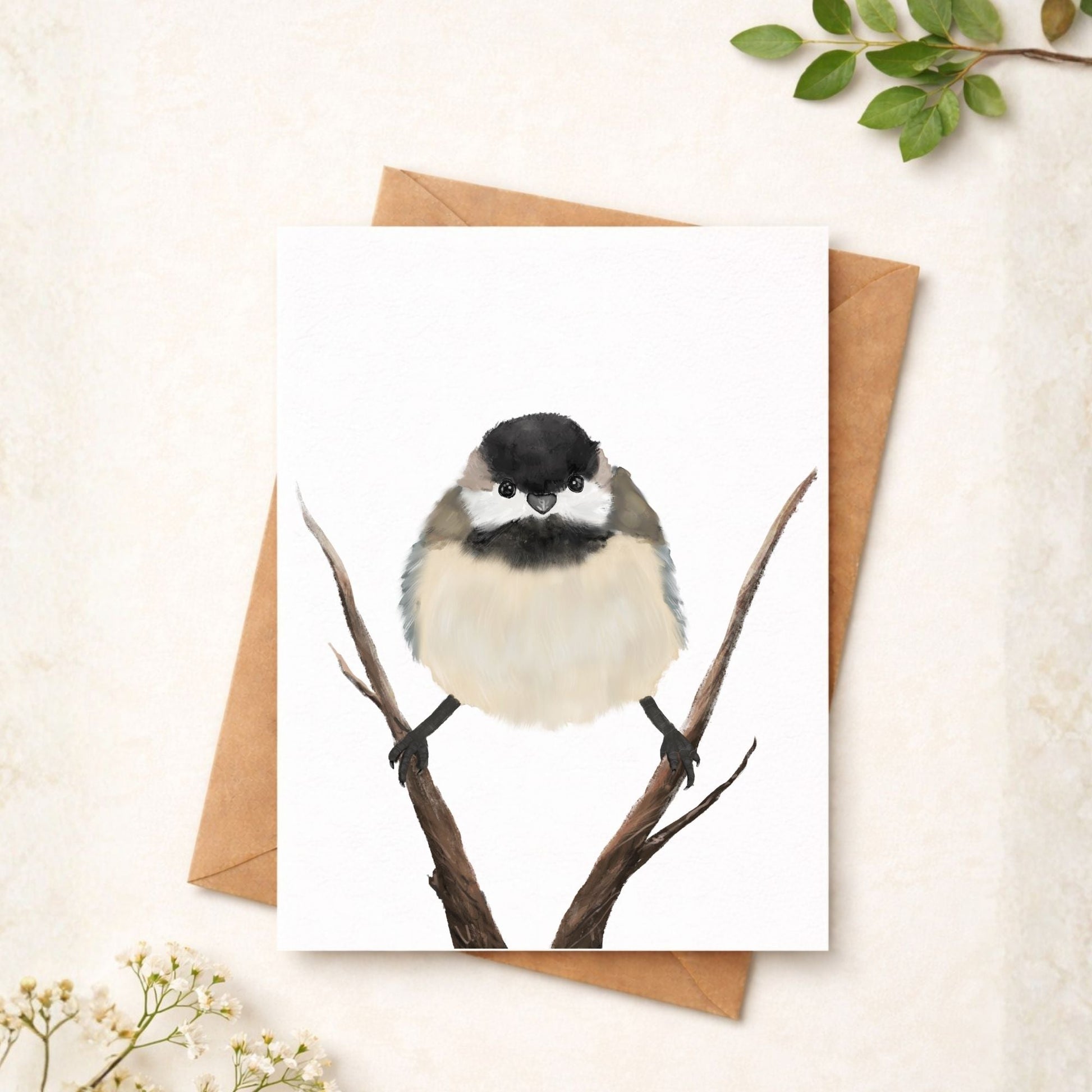 Black Capped Chickadee Postcard - MerikaArt