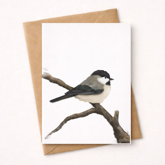 Black Capped Chickadee Postcard - MerikaArt