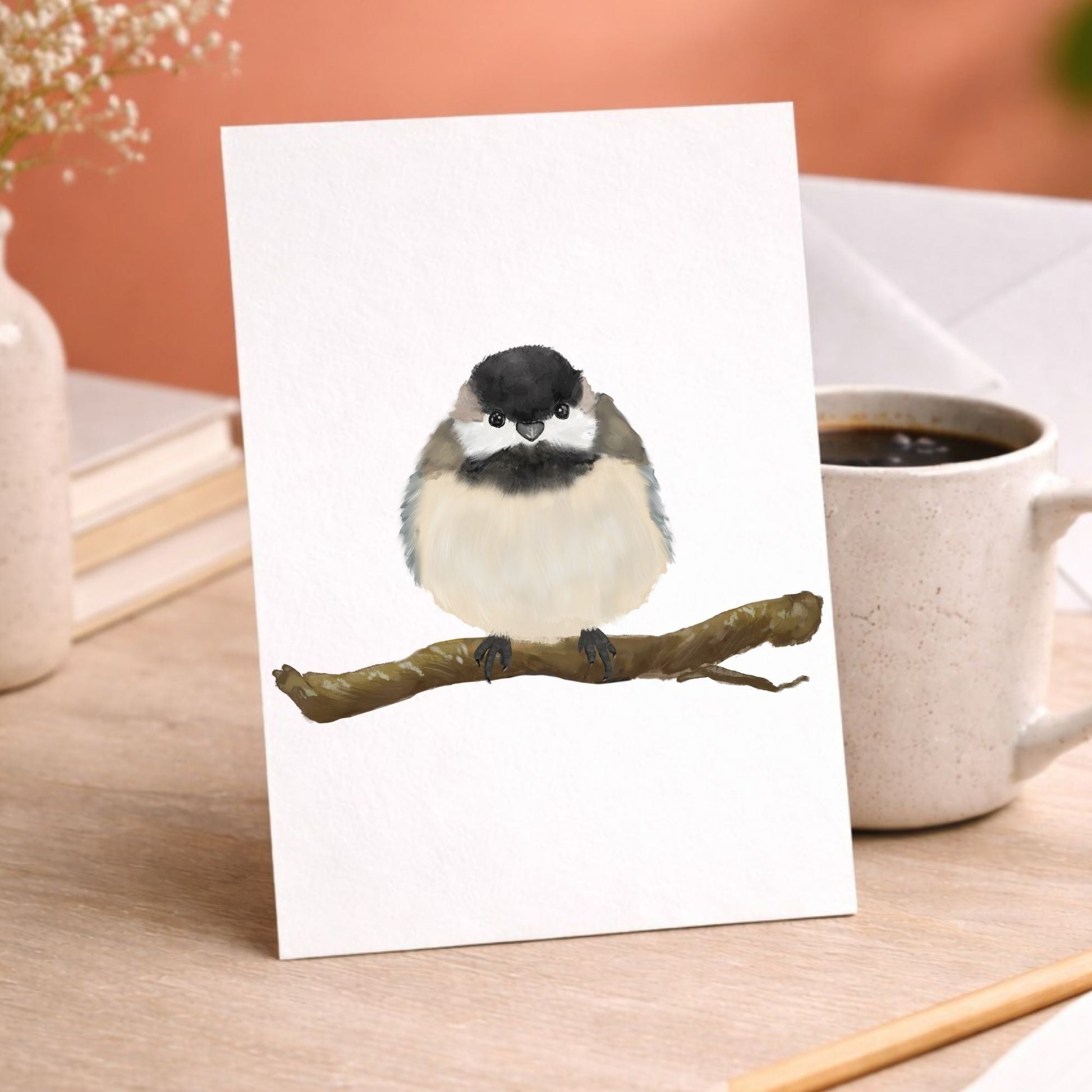Black Capped Chickadee Postcard - MerikaArt