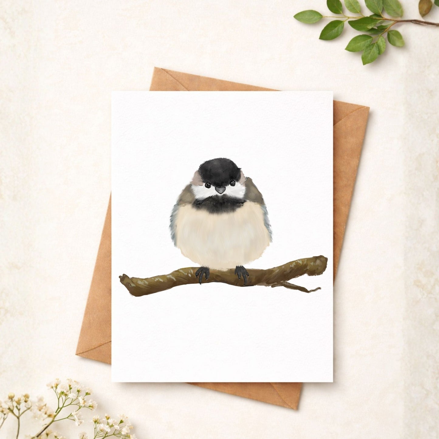 Black Capped Chickadee Postcard - MerikaArt