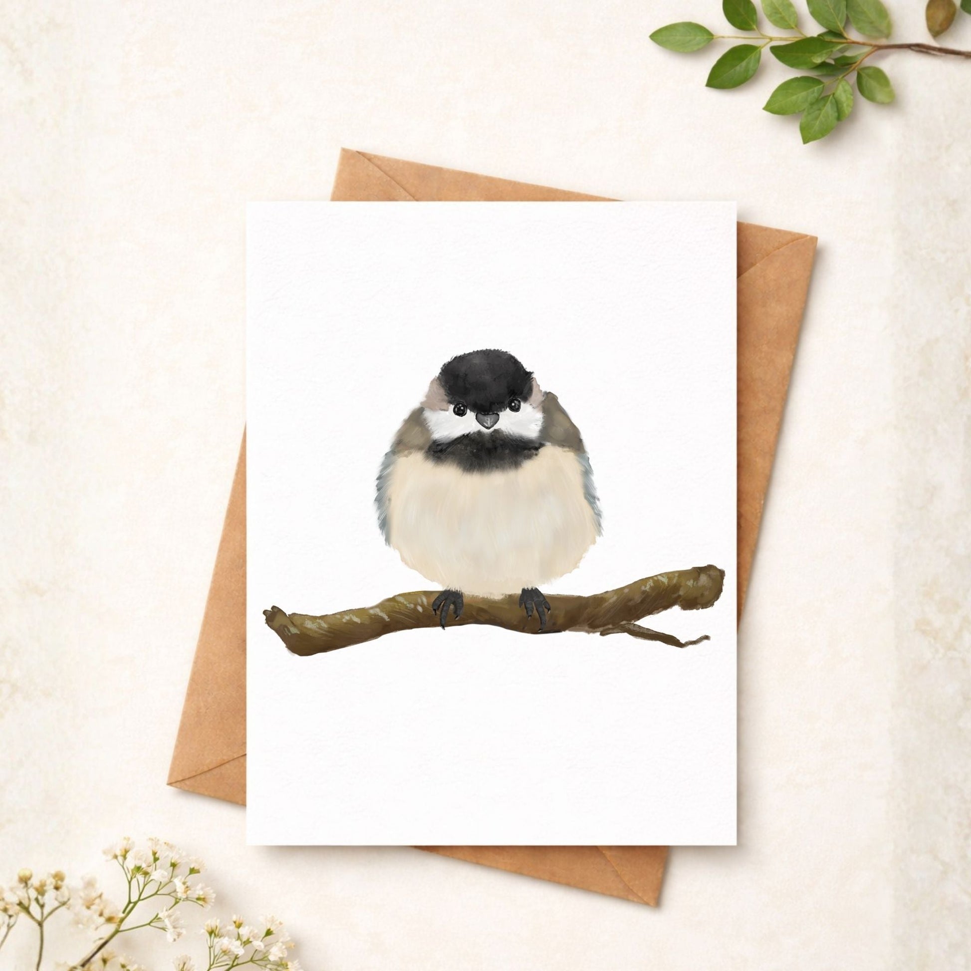 Black Capped Chickadee Postcard - MerikaArt