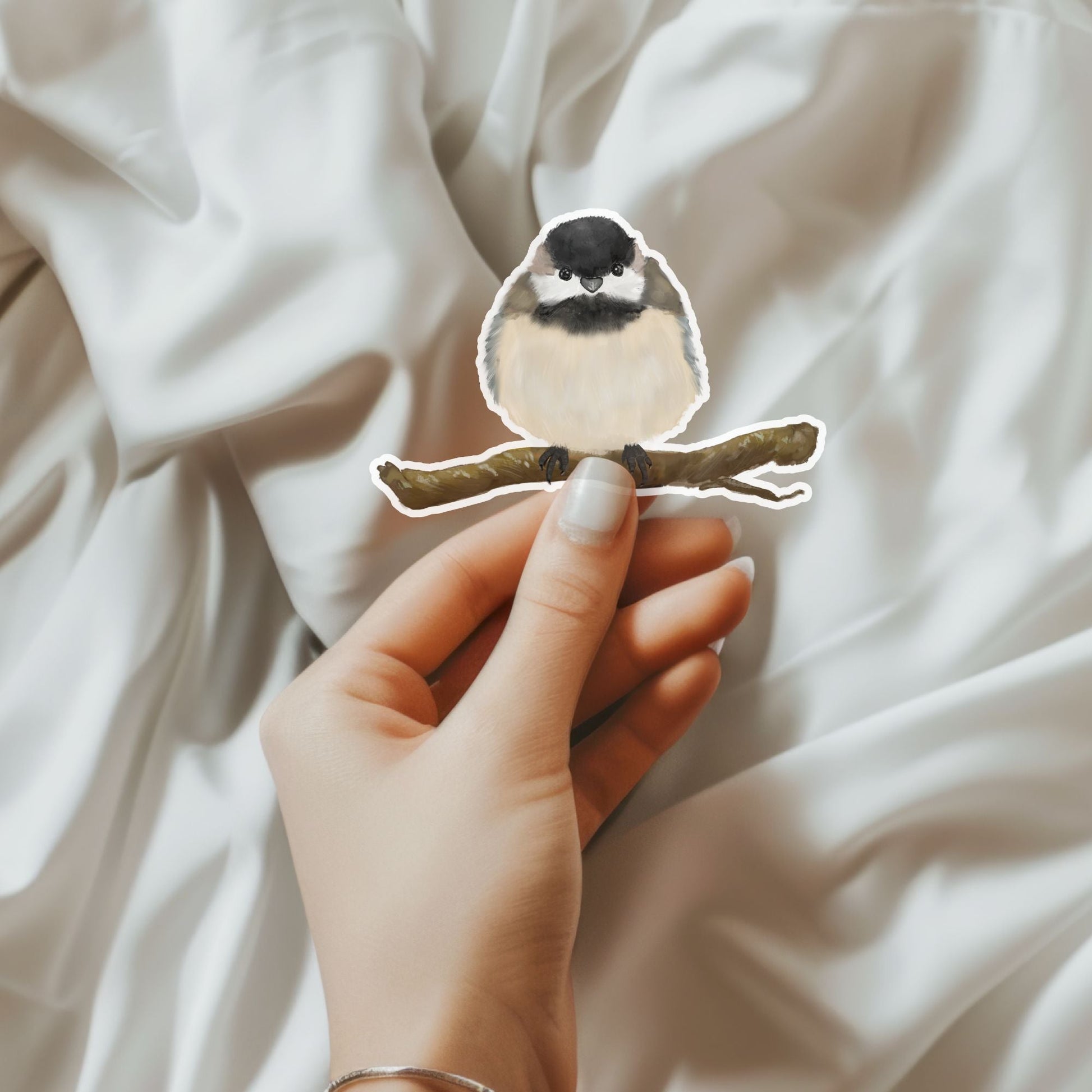 Black - capped Chickadee Sticker - MerikaArt