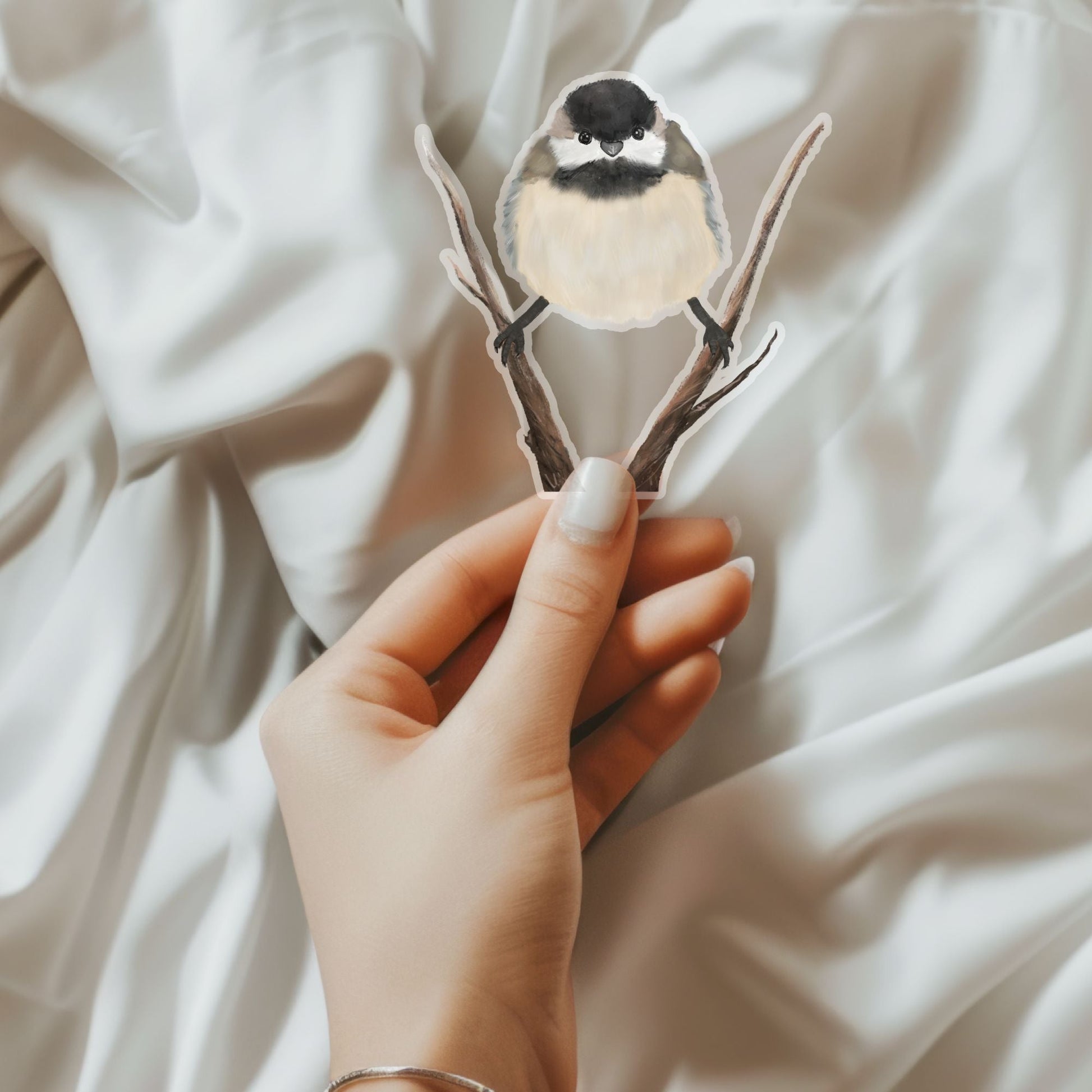 Black - capped Chickadee Sticker - MerikaArt