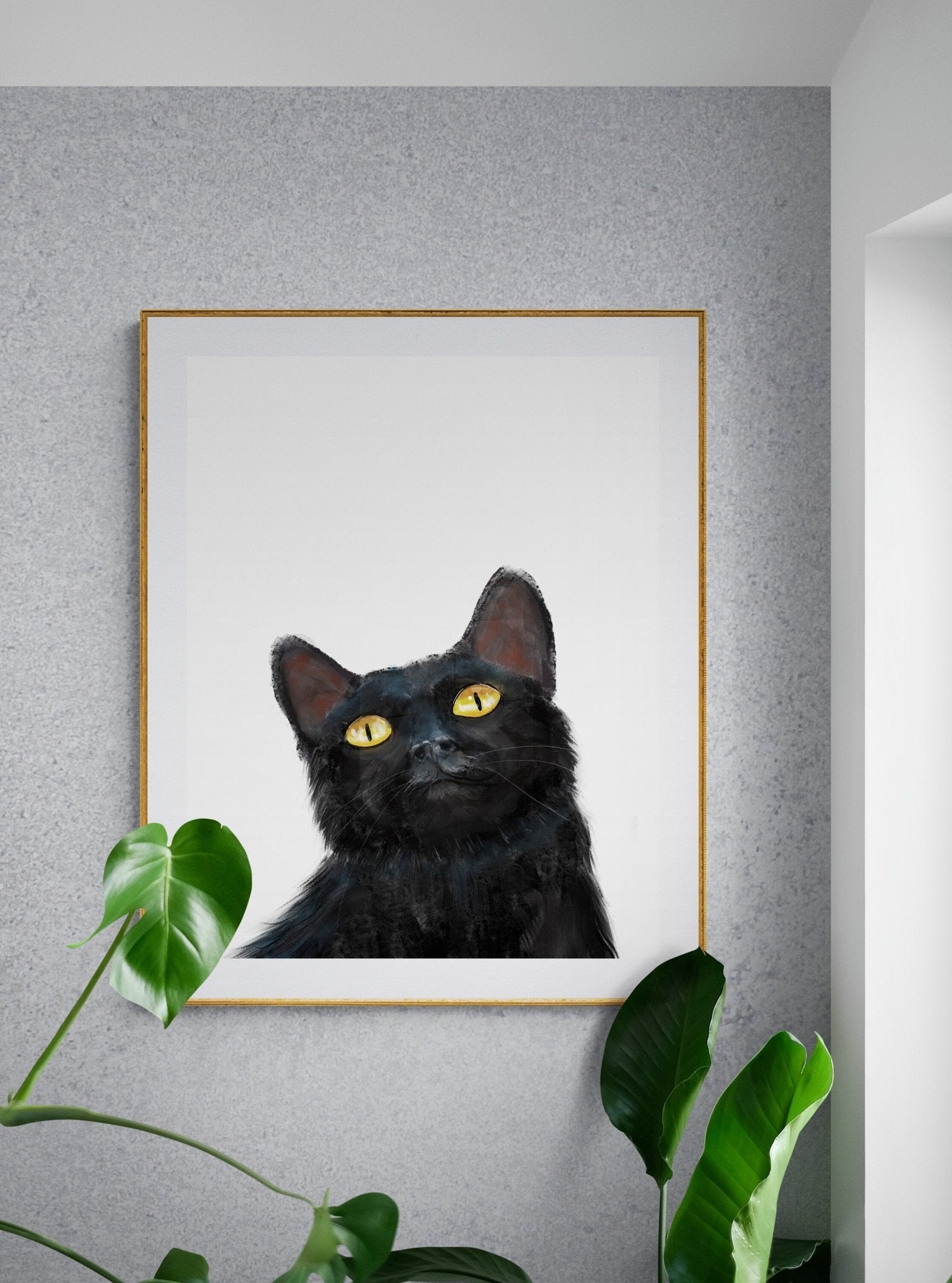 Black Cat Art Print - MerikaArt