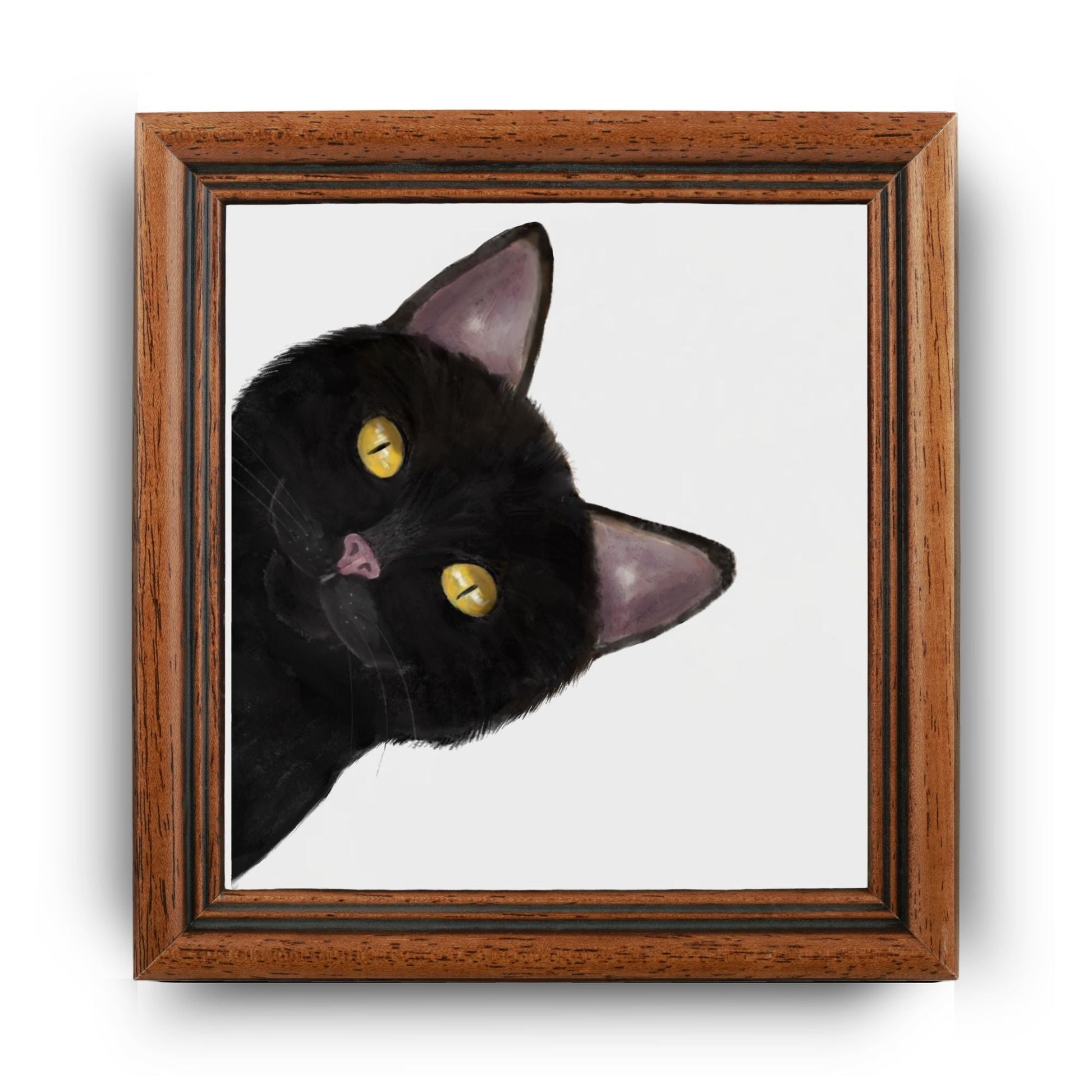 Black Cat Ceramic Tile - MerikaArt