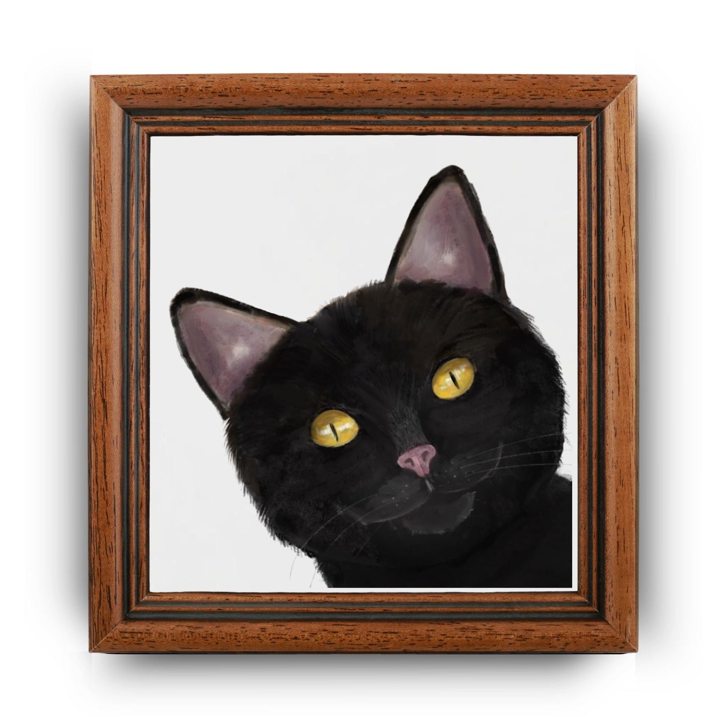 Black Cat Ceramic Tile - MerikaArt