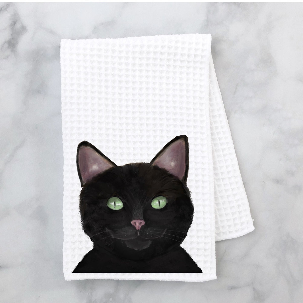 Black Cat Kitchen Towel - MerikaArt