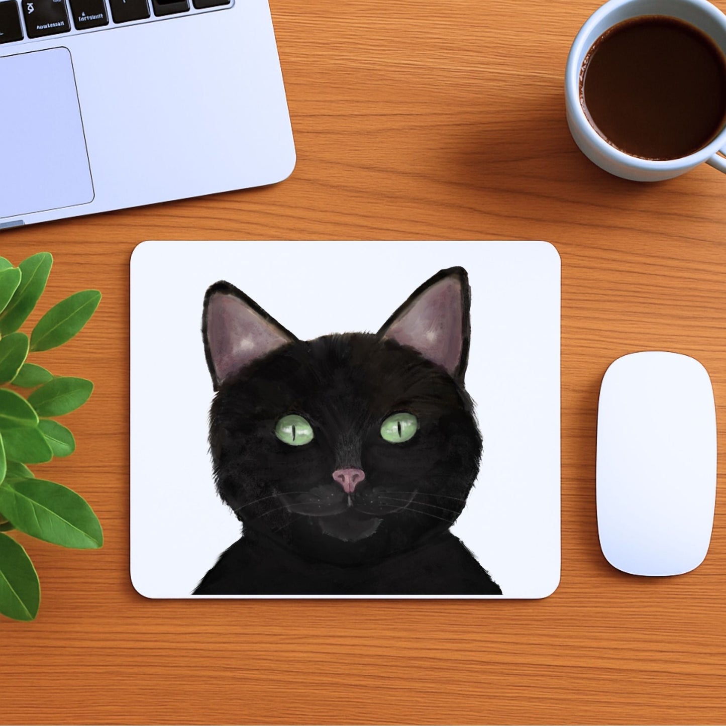 Black Cat Mousepad - MerikaArt